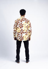 Men's Earthy Floral & Abstract Print Shirt