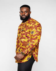 Ankara Cotton Men's Long Sleeve Shirt - YvonneEx