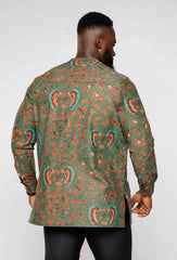 Wax Print Kwasi Long Sleeve Shirt