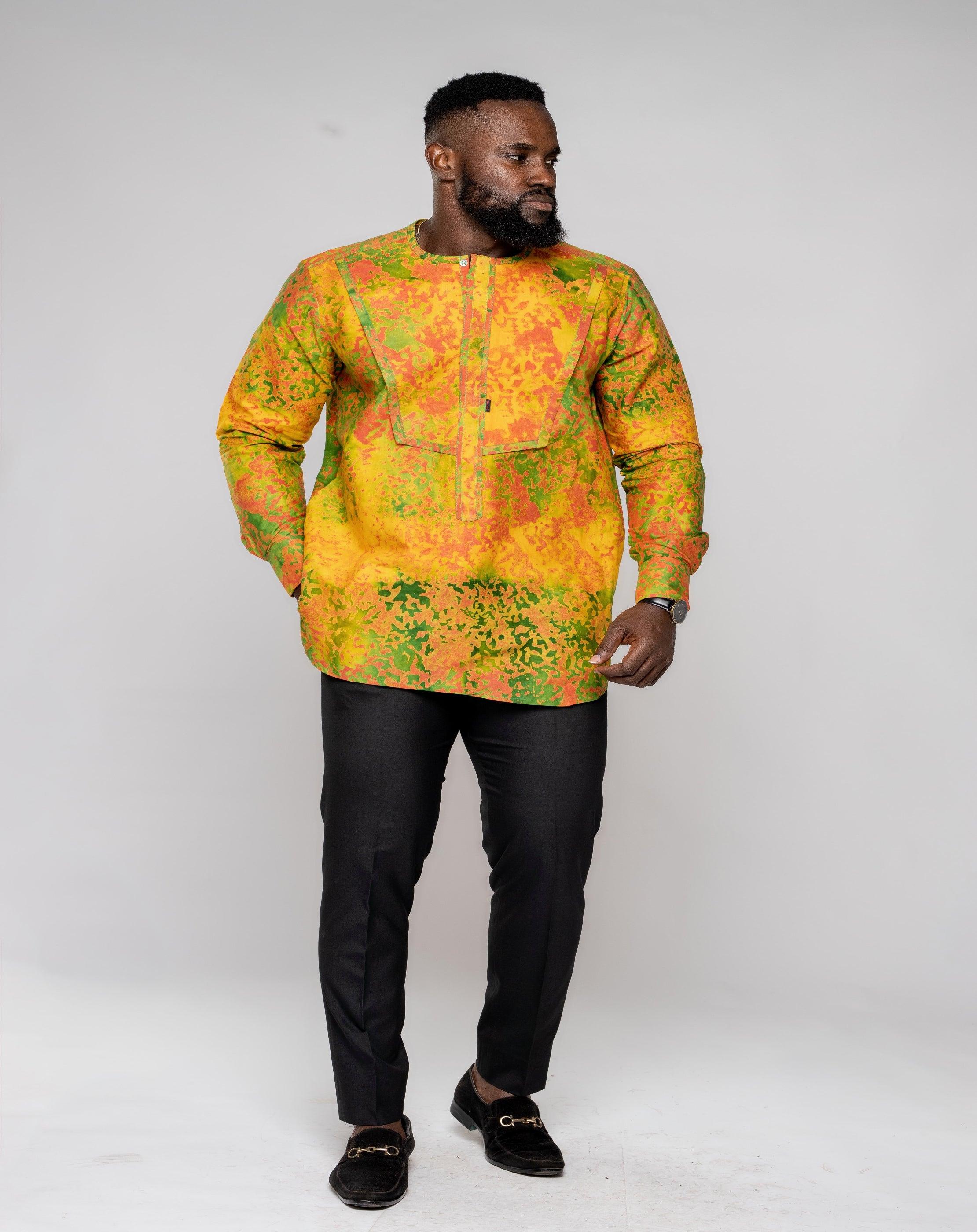 Batik Men's Long Sleeve Shirt - YvonneEx