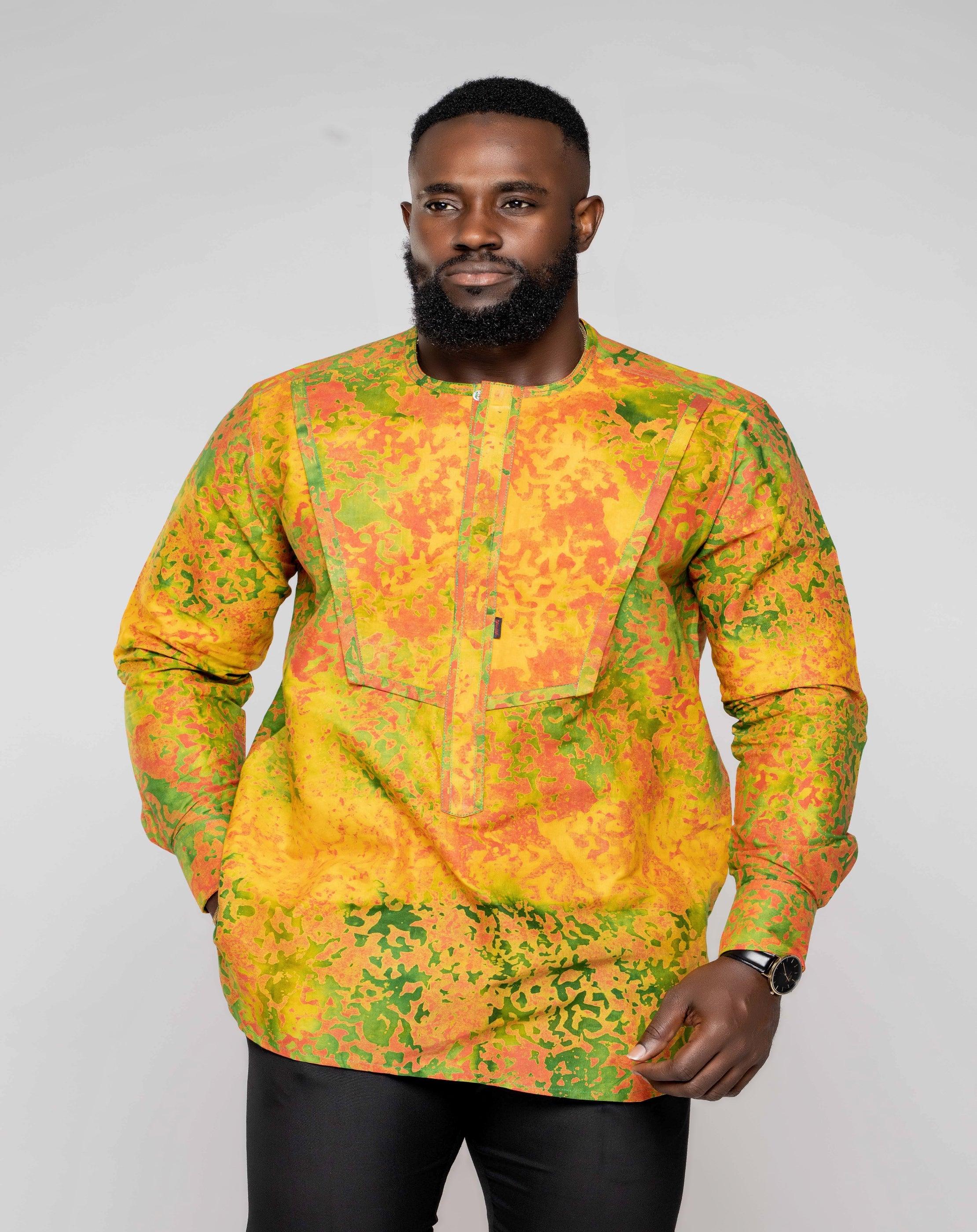 Batik Men's Long Sleeve Shirt - YvonneEx