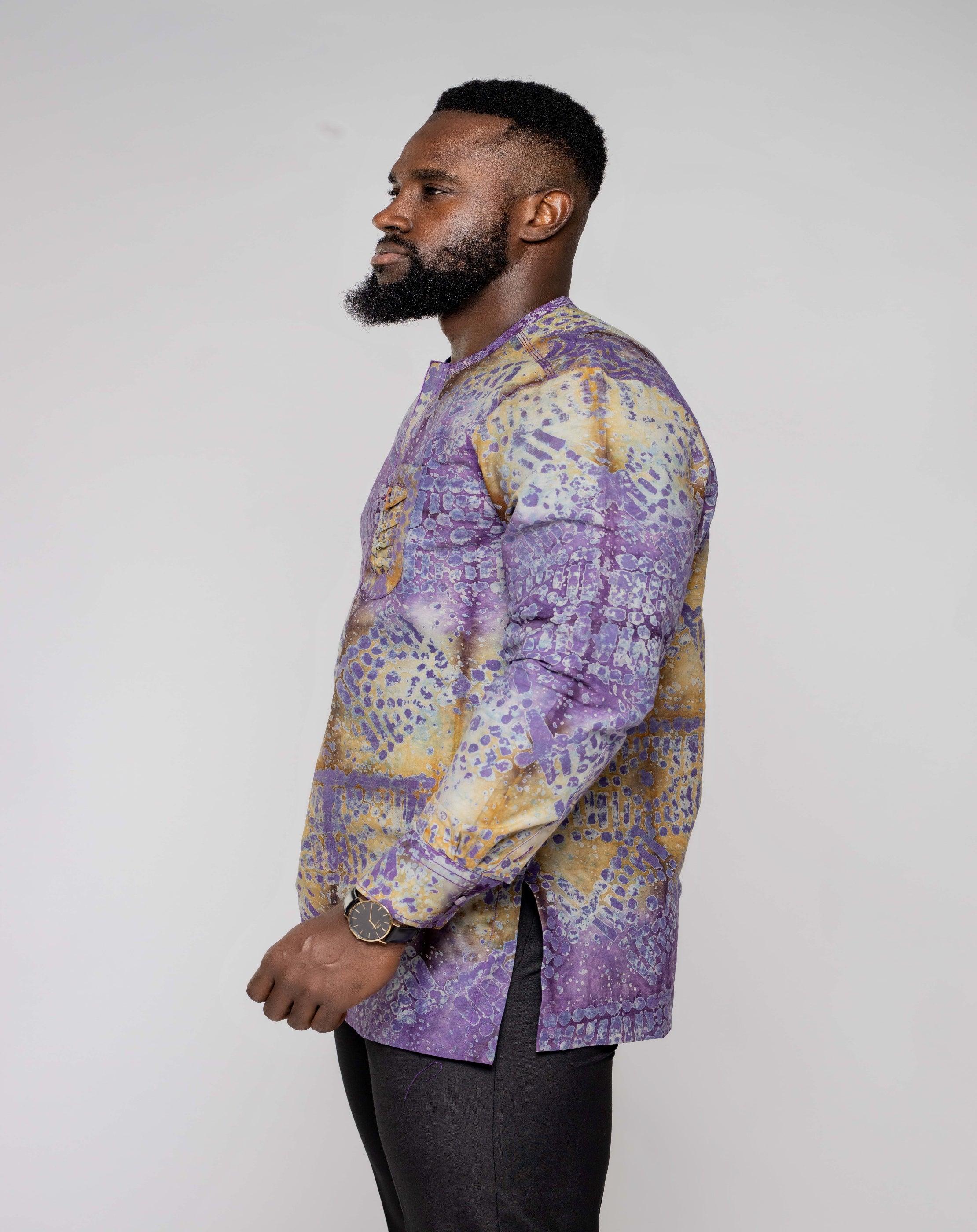 Batik Men's Long Sleeve Shirt - YvonneEx
