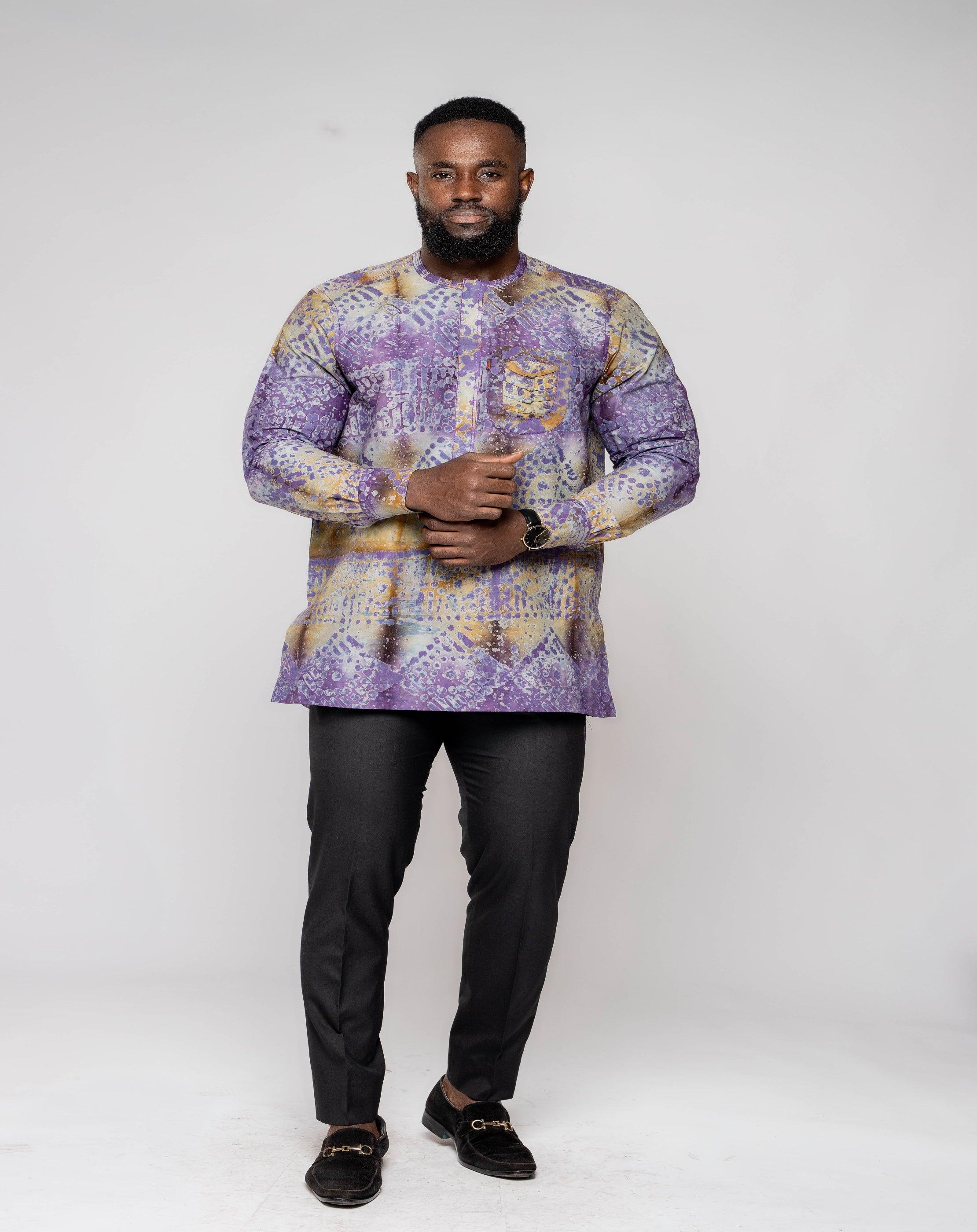 Batik Men's Long Sleeve Shirt - YvonneEx