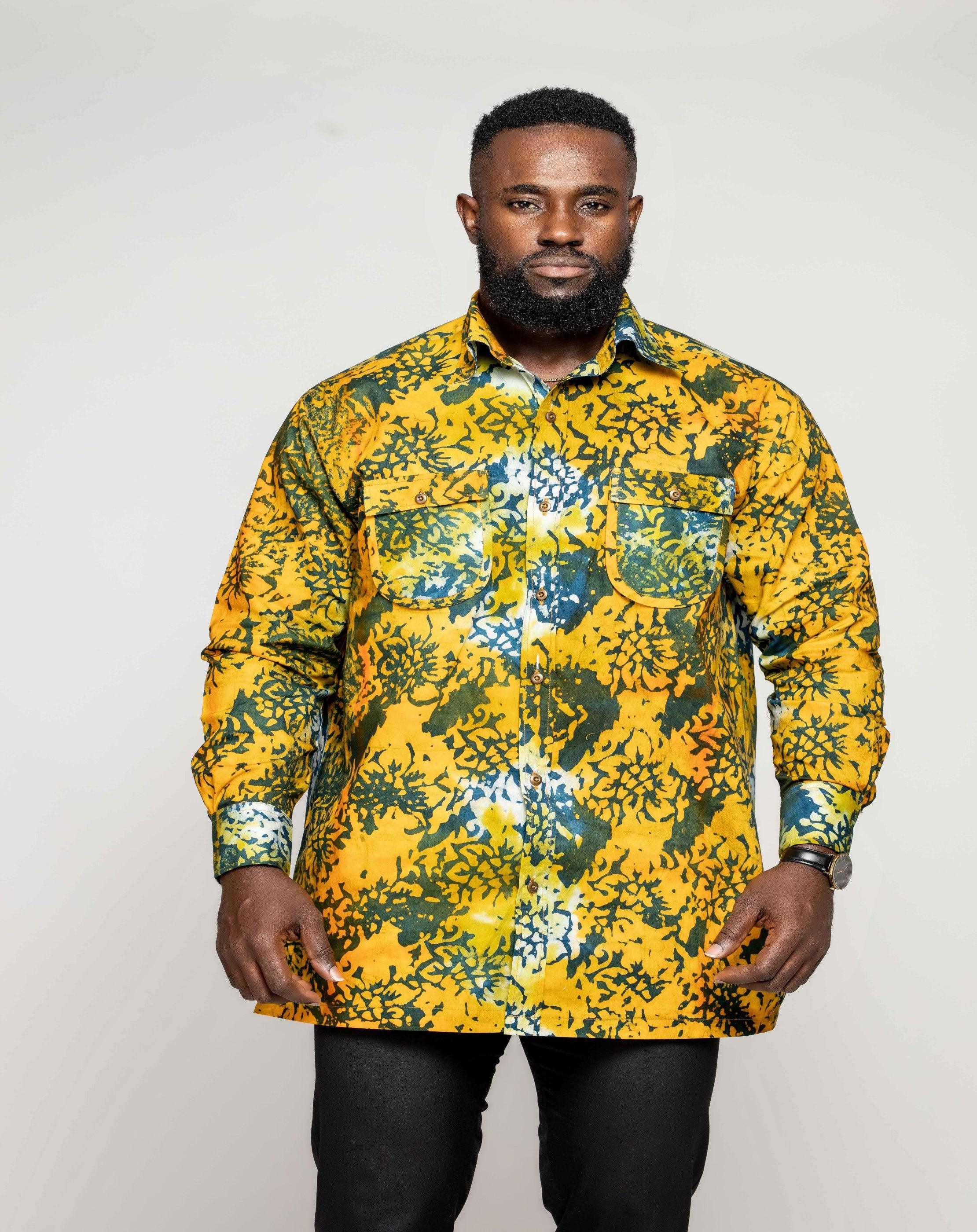 Batik Men's Long Sleeve Shirt - YvonneEx