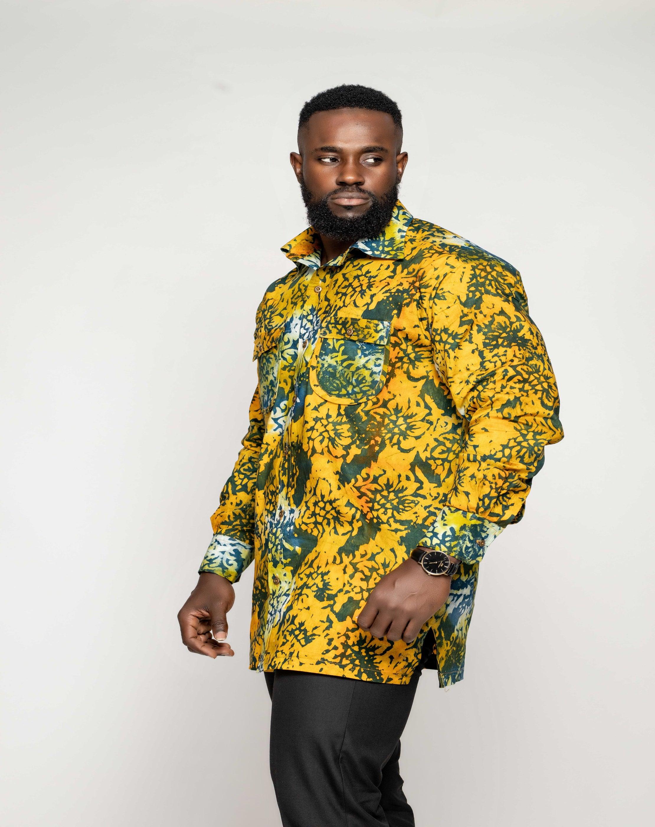 Batik Men's Long Sleeve Shirt - YvonneEx