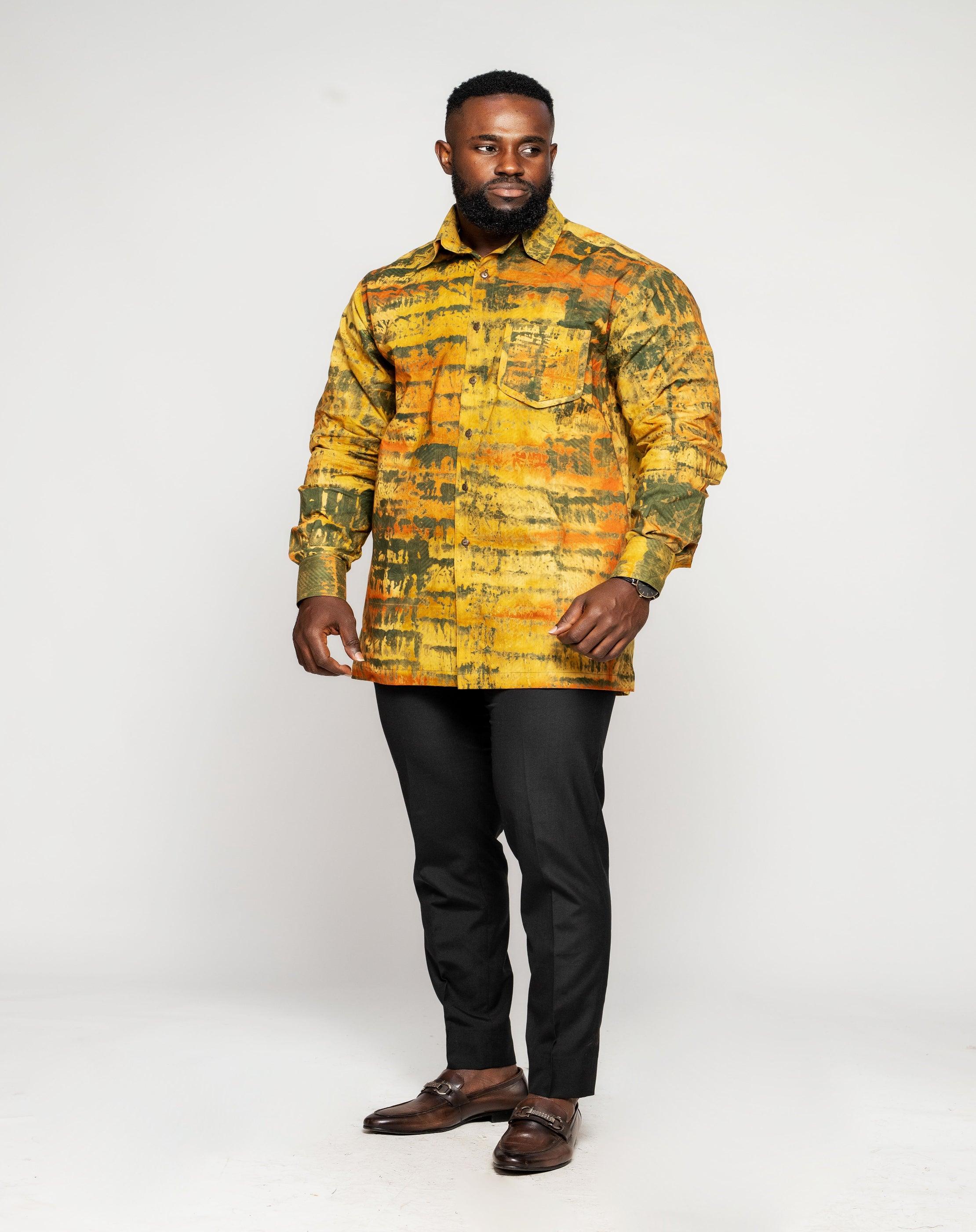 Batik Men's Long Sleeve Shirt - YvonneEx