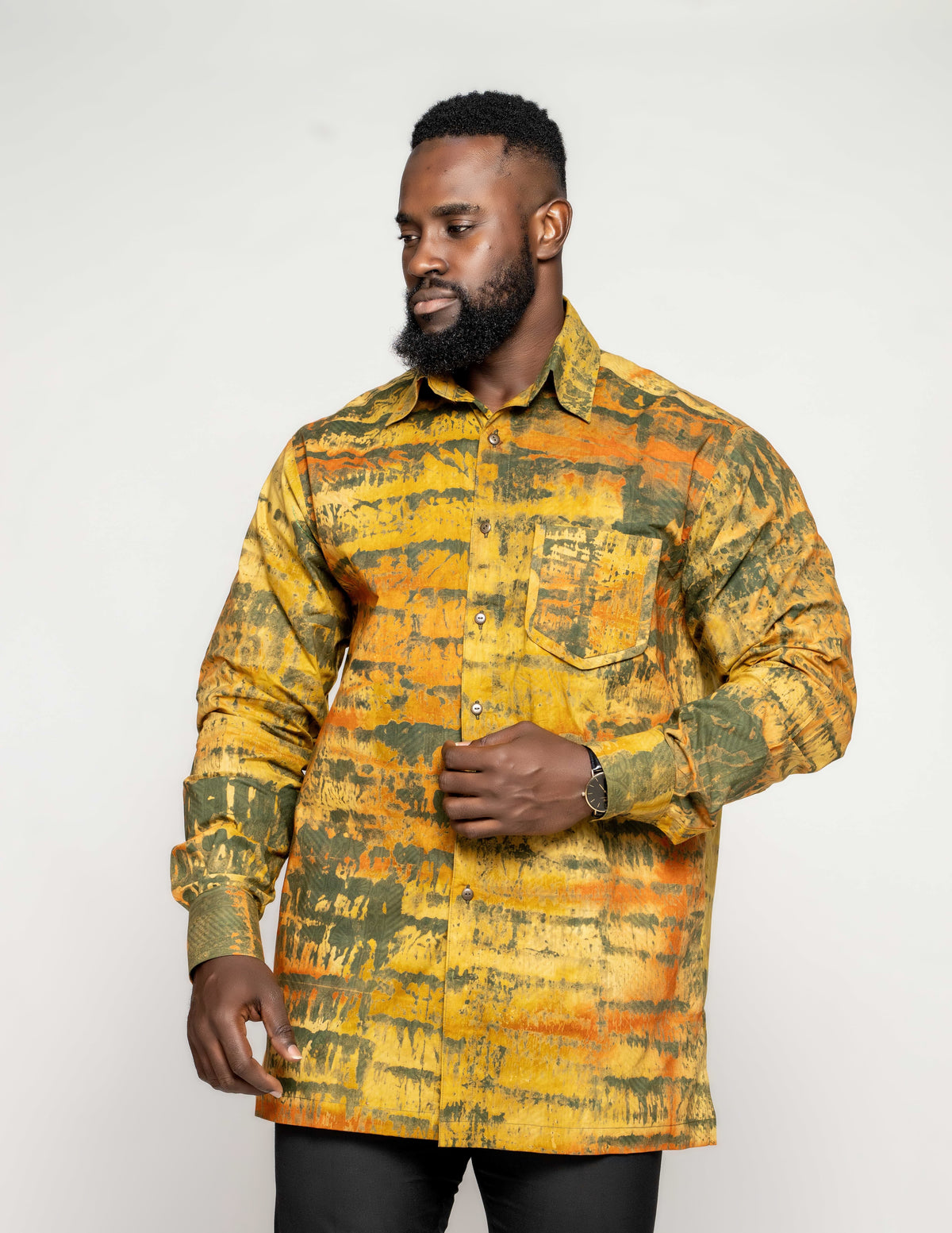 Wax Print Kwadwo Long Sleeve Shirt