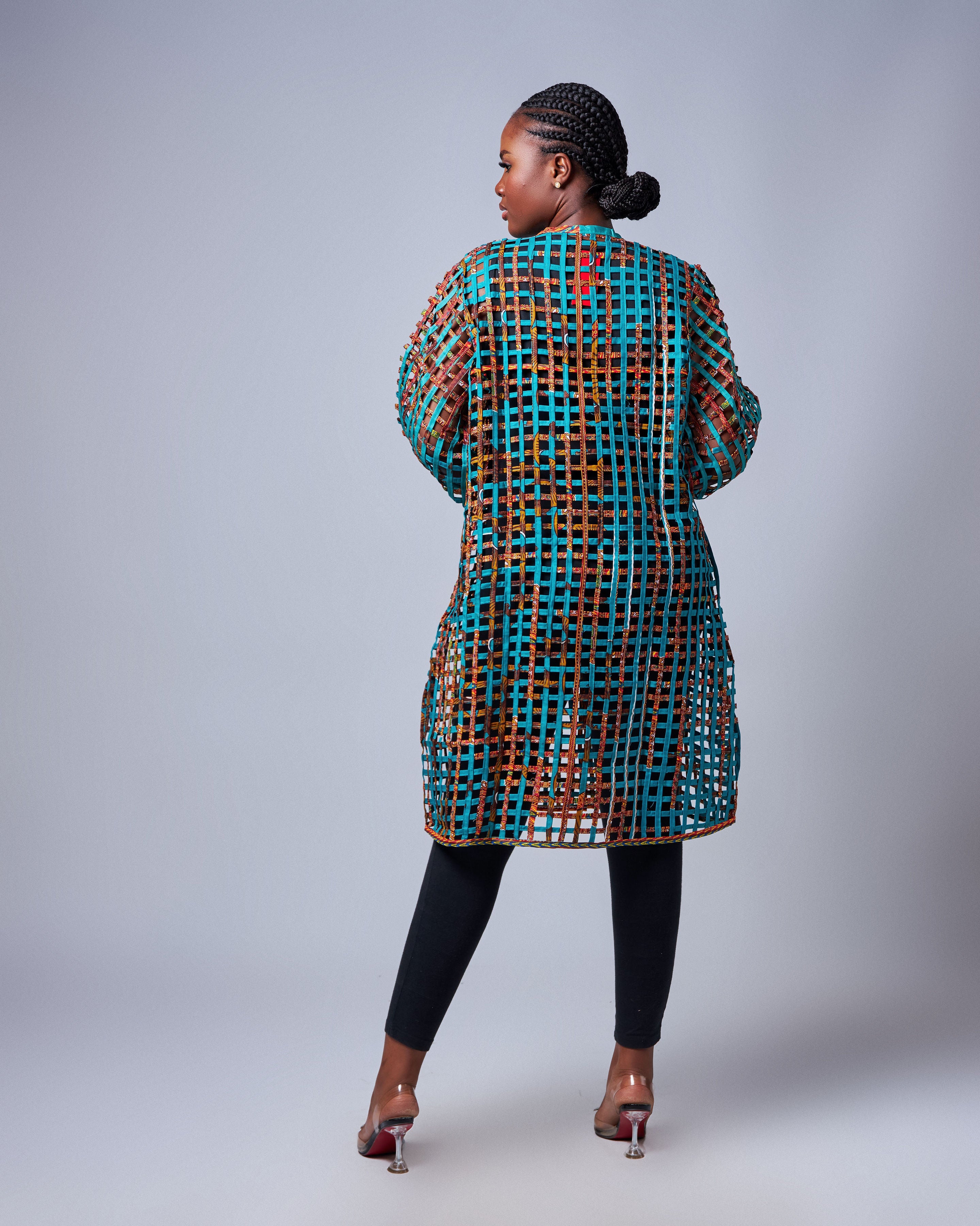 Ankara Lattice Statement Jacket – Multicolor Elegance