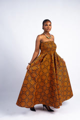 Floral Medallion Strapless Maxi Dress