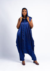 Detachable Sleeve Jumpsuit w/Hood - Royal Blue