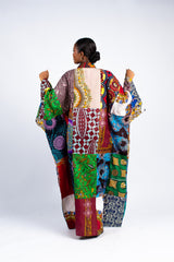 Women's Multi-Print Patchwork Kimono Kaftan