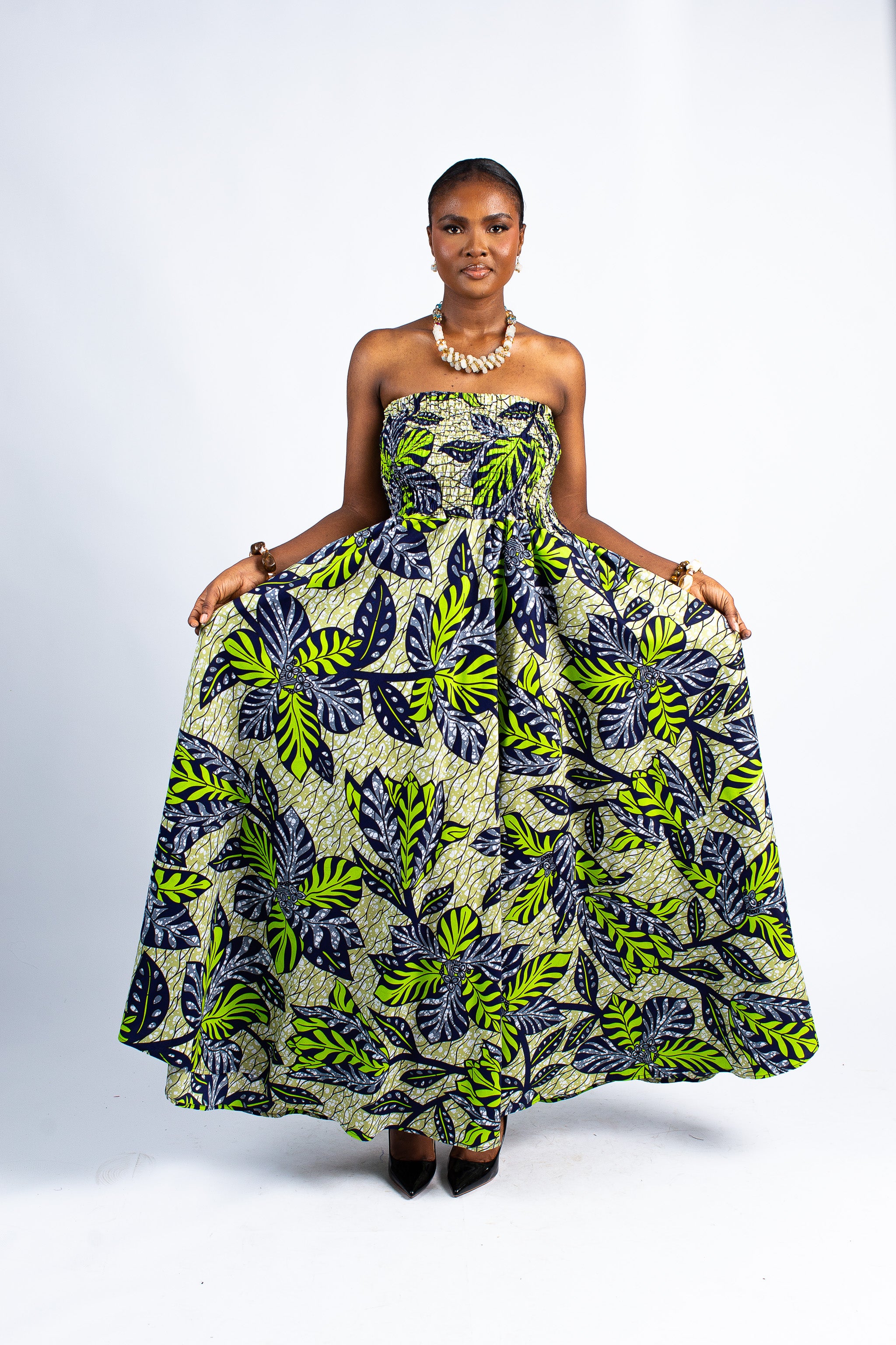 green print dress LONG WITH FLORAL Make a statement in the Simply Irresistible Green Tropical Print Maxi Dress Green Floral Print Organza Maxi