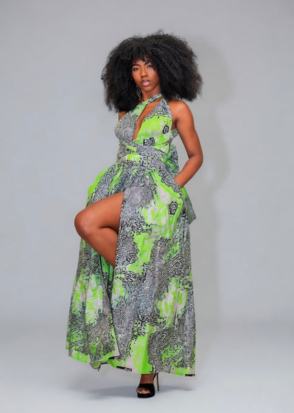 black and green maxi dress Taleah Cut Out Maxi Dress Green| Beginning Boutique US 6 main image 0