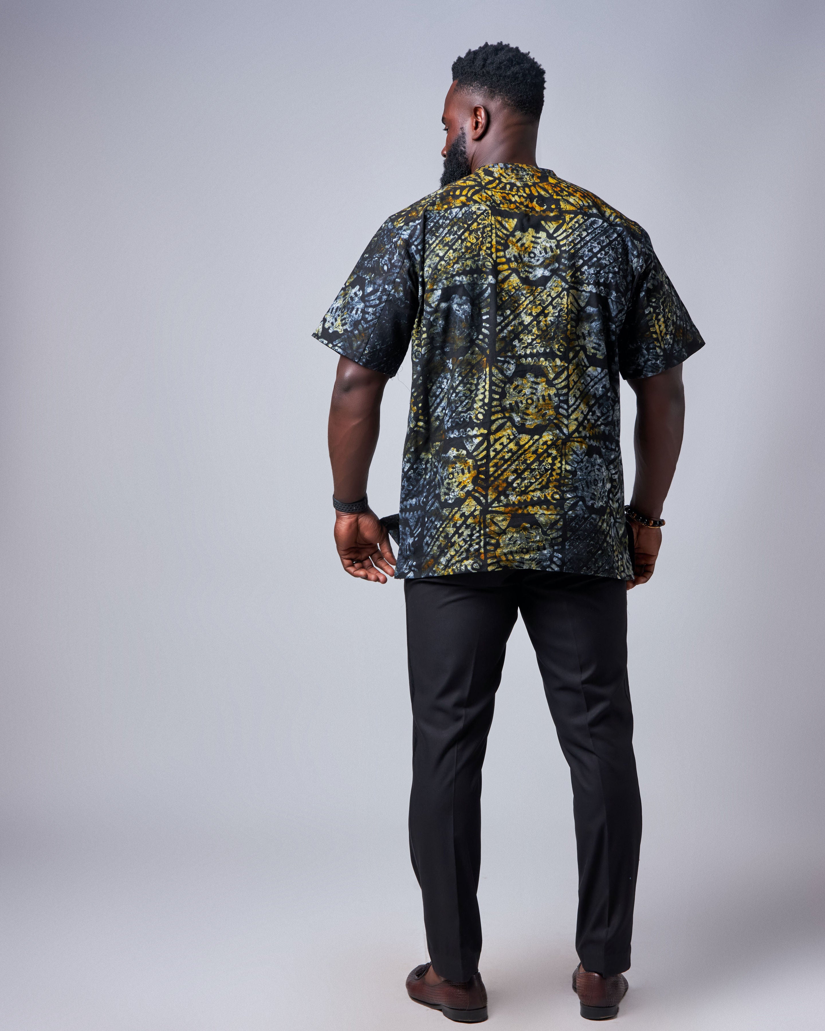 Men's African Print Short Sleeve Shirt