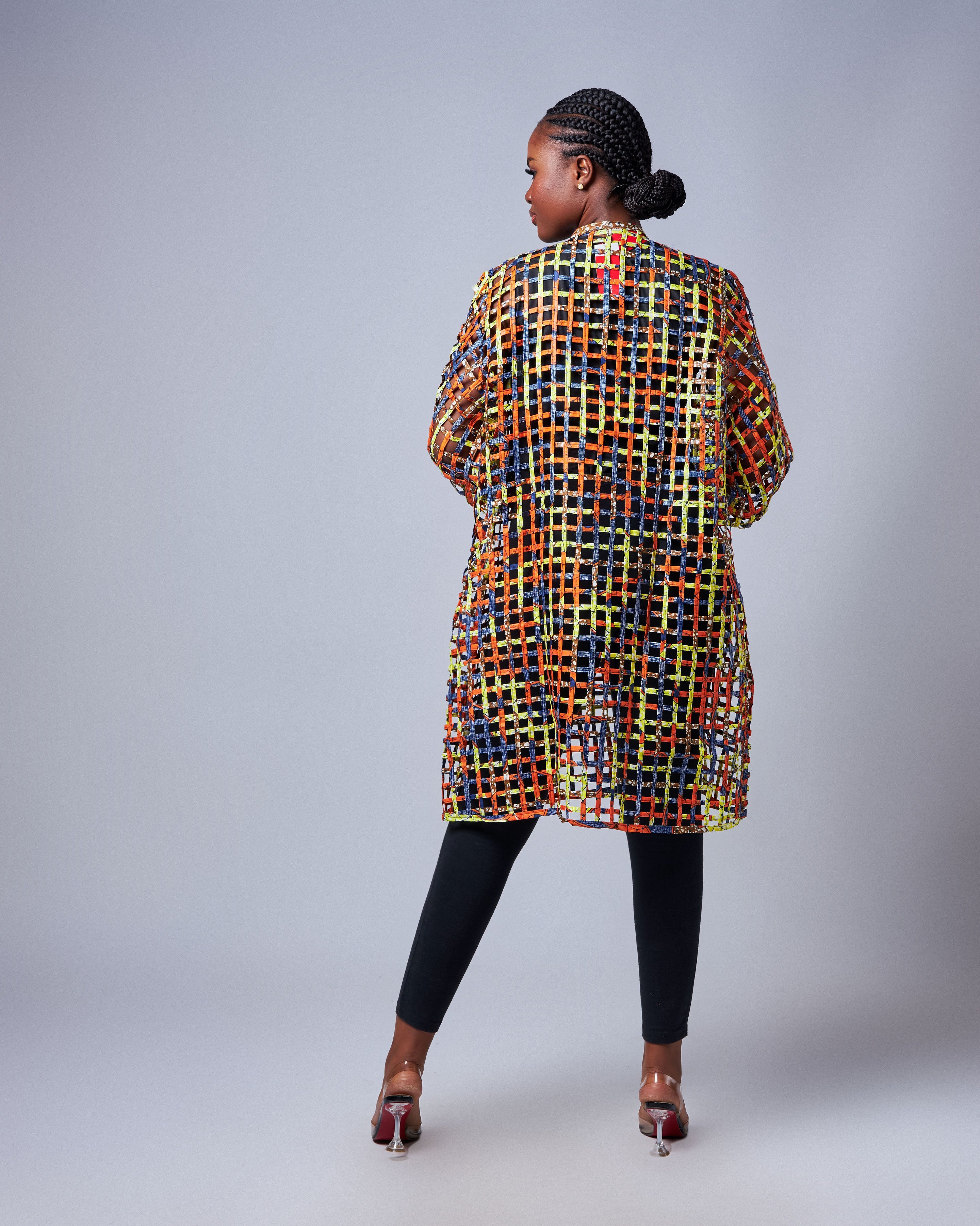 Ankara Lattice Statement Jacket – Multicolor Elegance