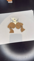 Afro Queen Wooden Earrings - African Silhouette Dangle Earrings