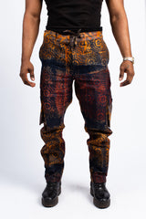 Men's Hand-Dyed Batik Print Cargo Pants