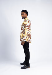 Men's Earthy Floral & Abstract Print Shirt