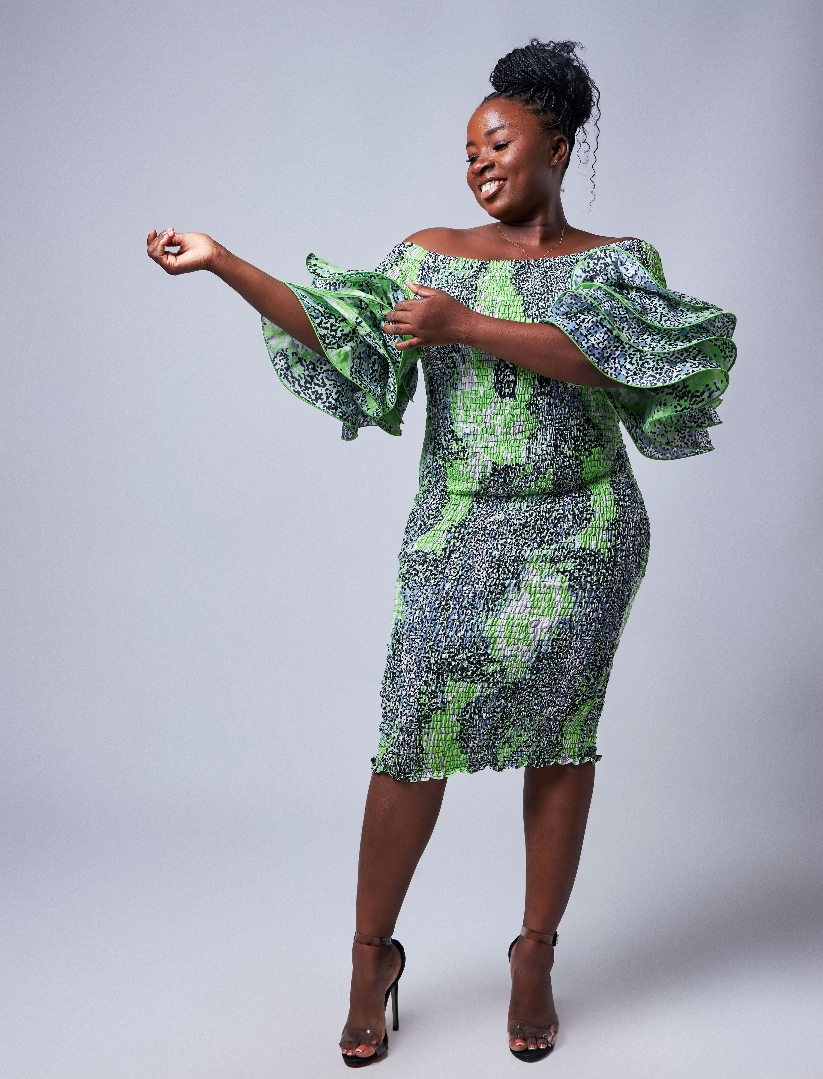 Ankara Elastic Form Fitting Dress