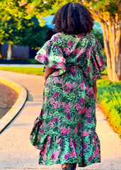 African Print High-Low Dress