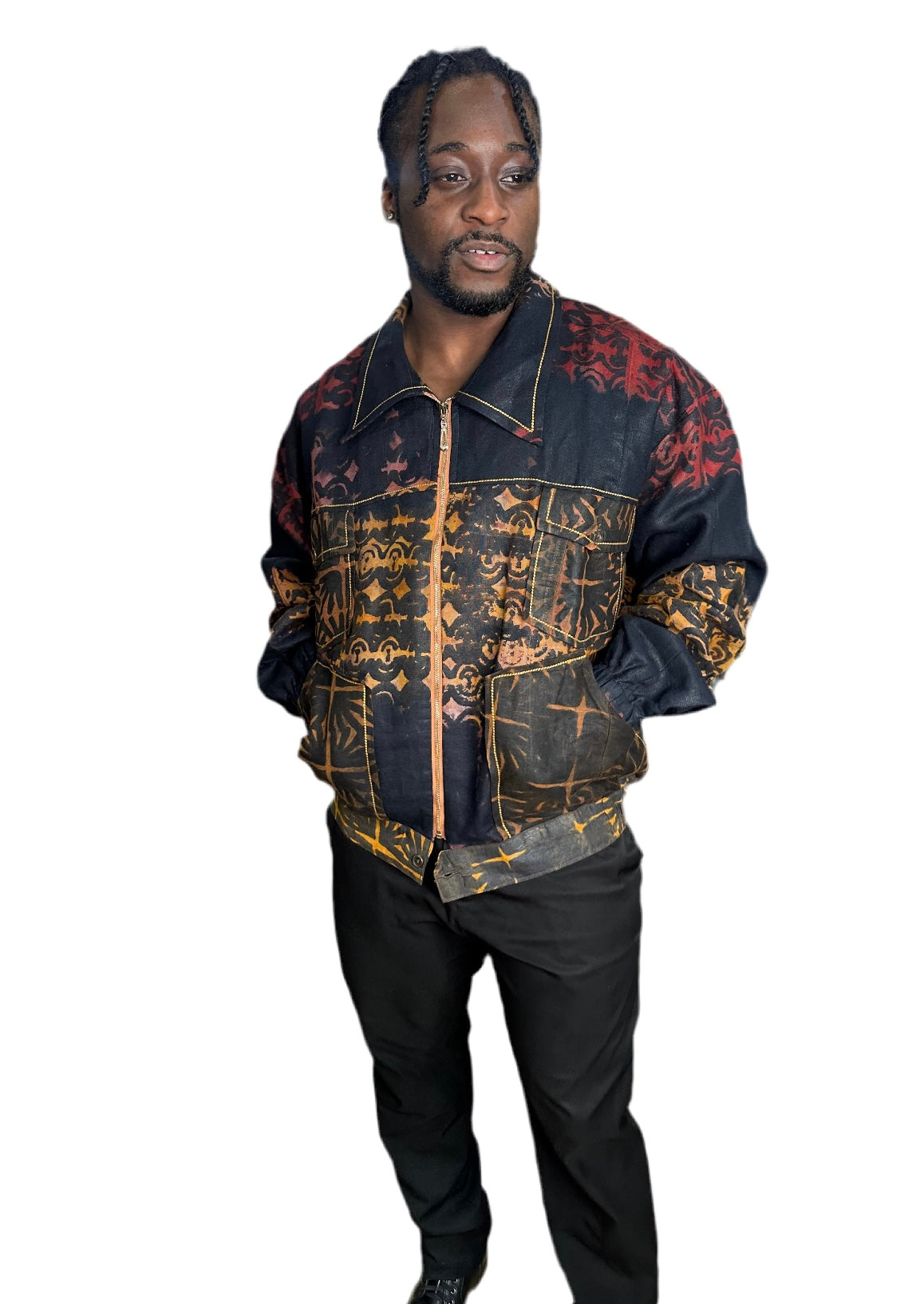 Batik Linen Patch Jacket