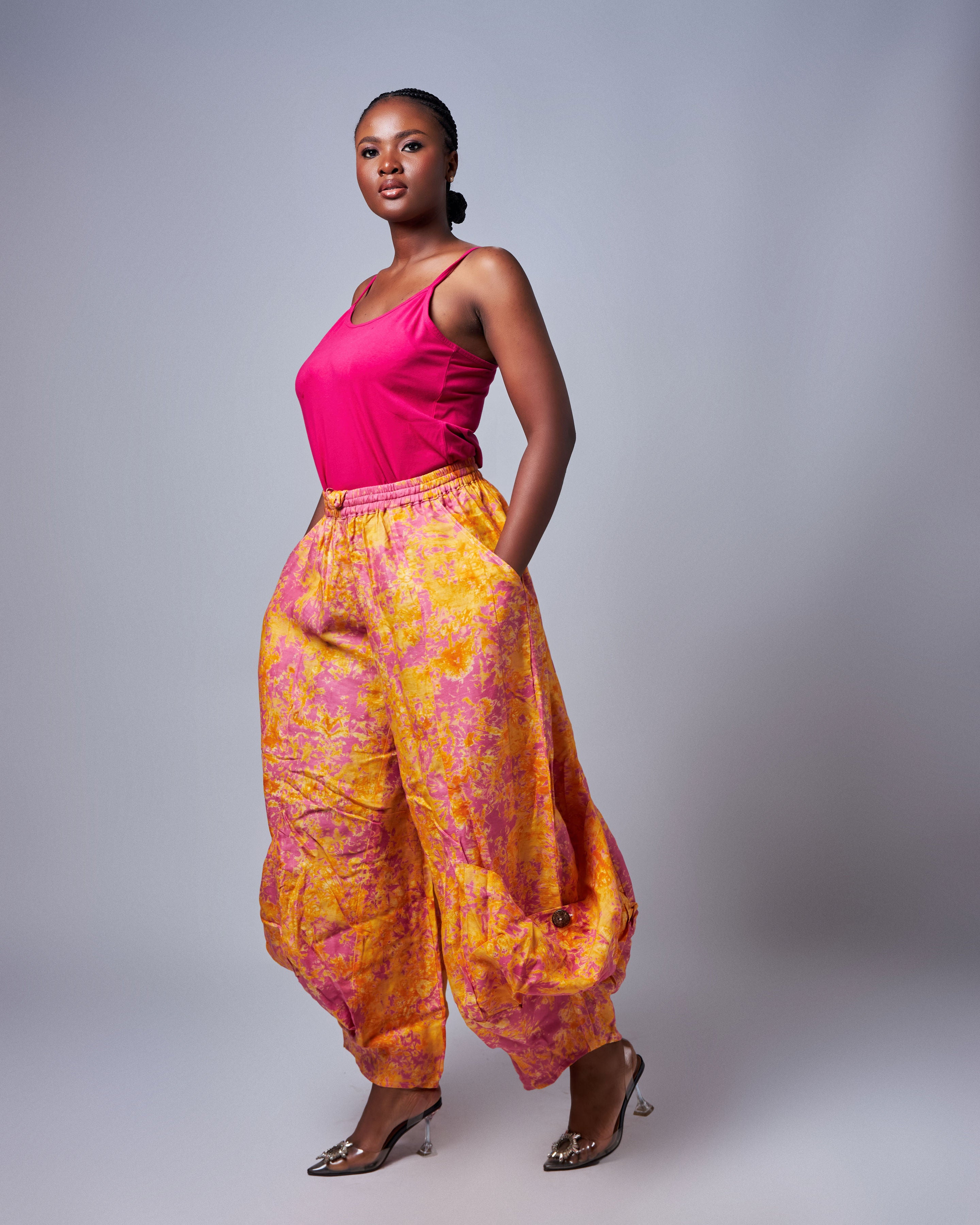 Women's Abstract Tie-Dye Palazzo Pants