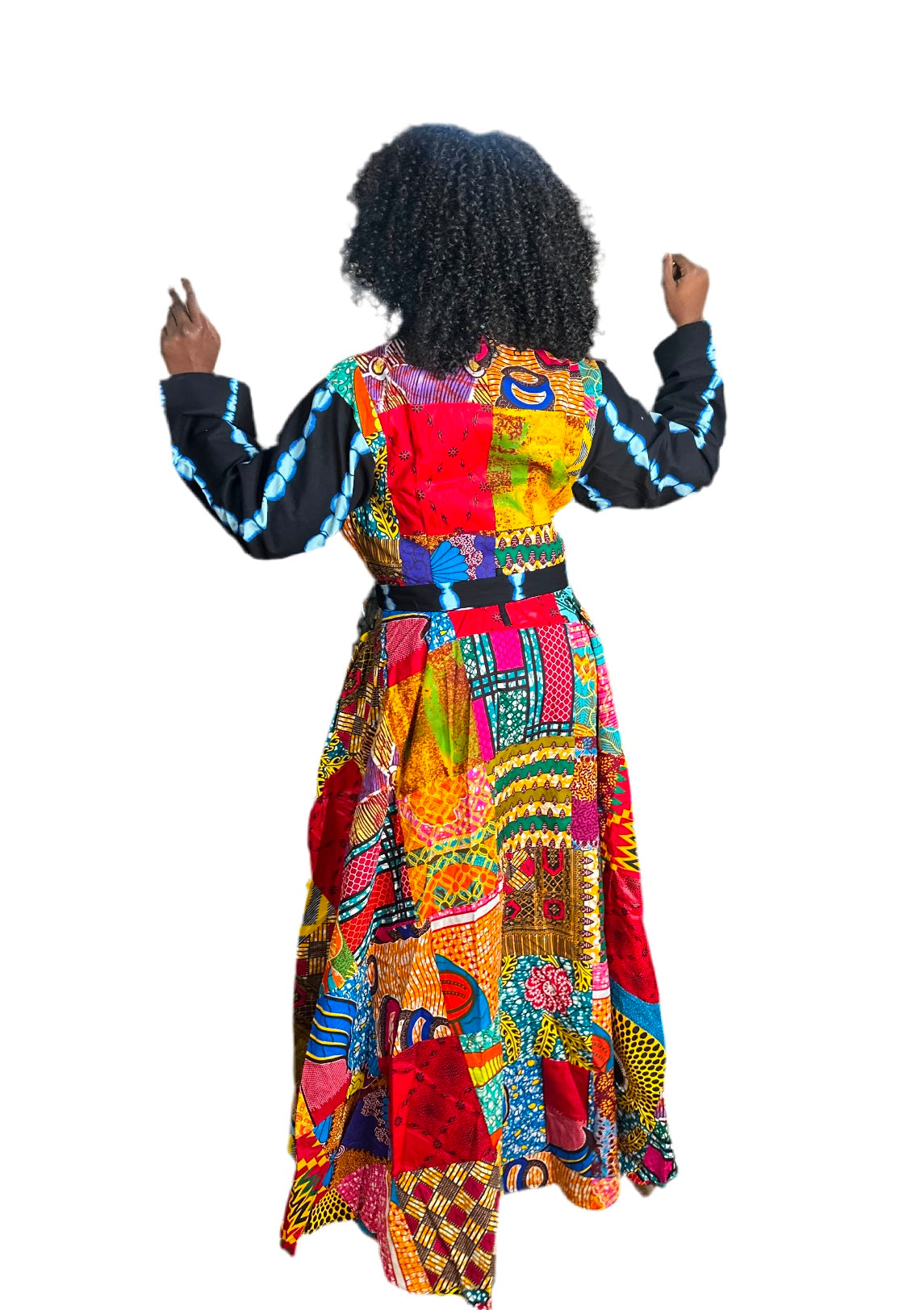 Ankara Patched Long Jacket Dress