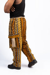 Men's Earth-Tone Mud Cloth Cargo Pants