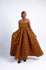Floral Medallion Strapless Maxi Dress