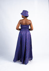 Geometric Print Strapless Maxi Dress