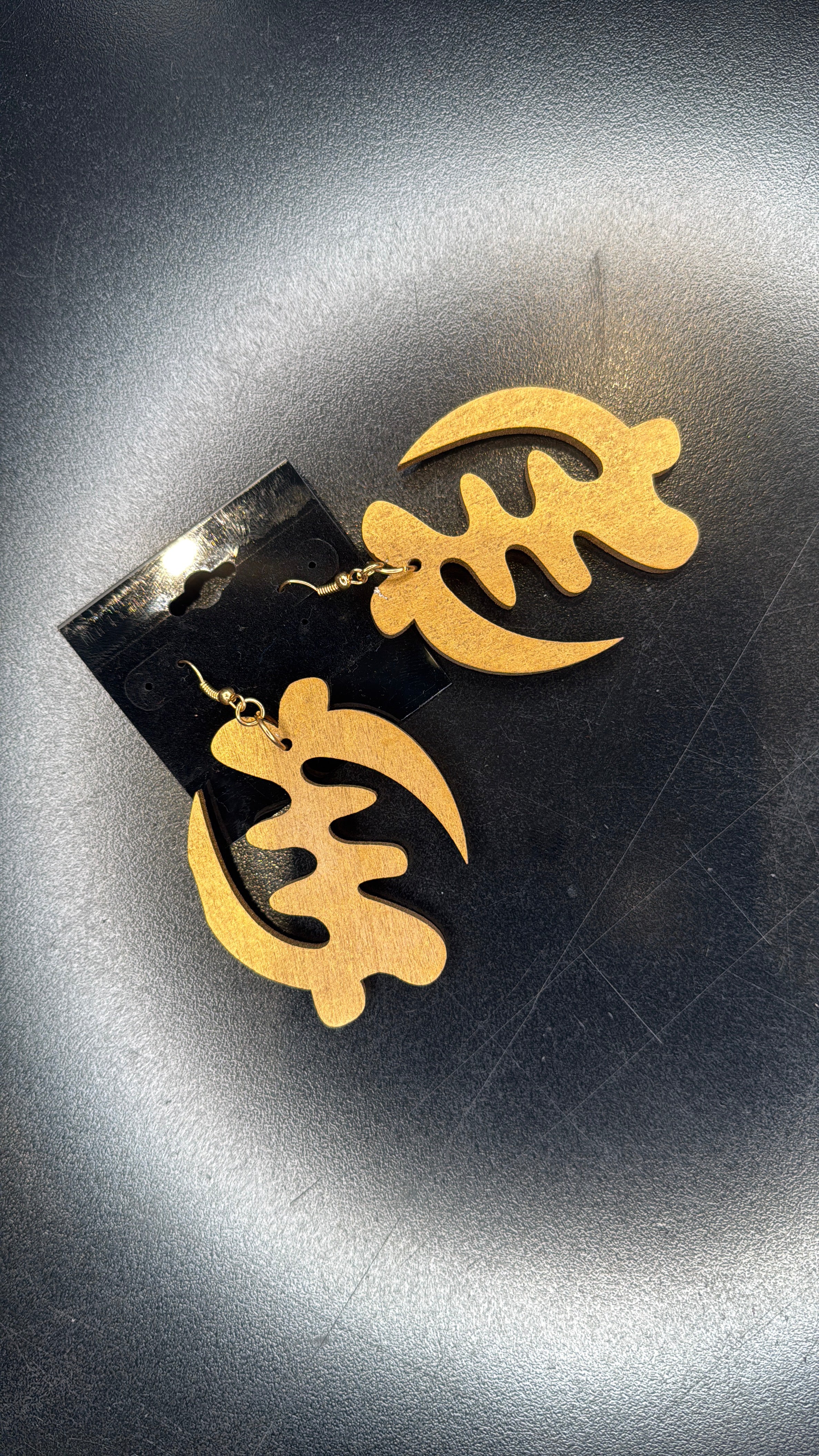 Sankofa Wooden Earrings - Adinkra Symbol Dangle Earrings