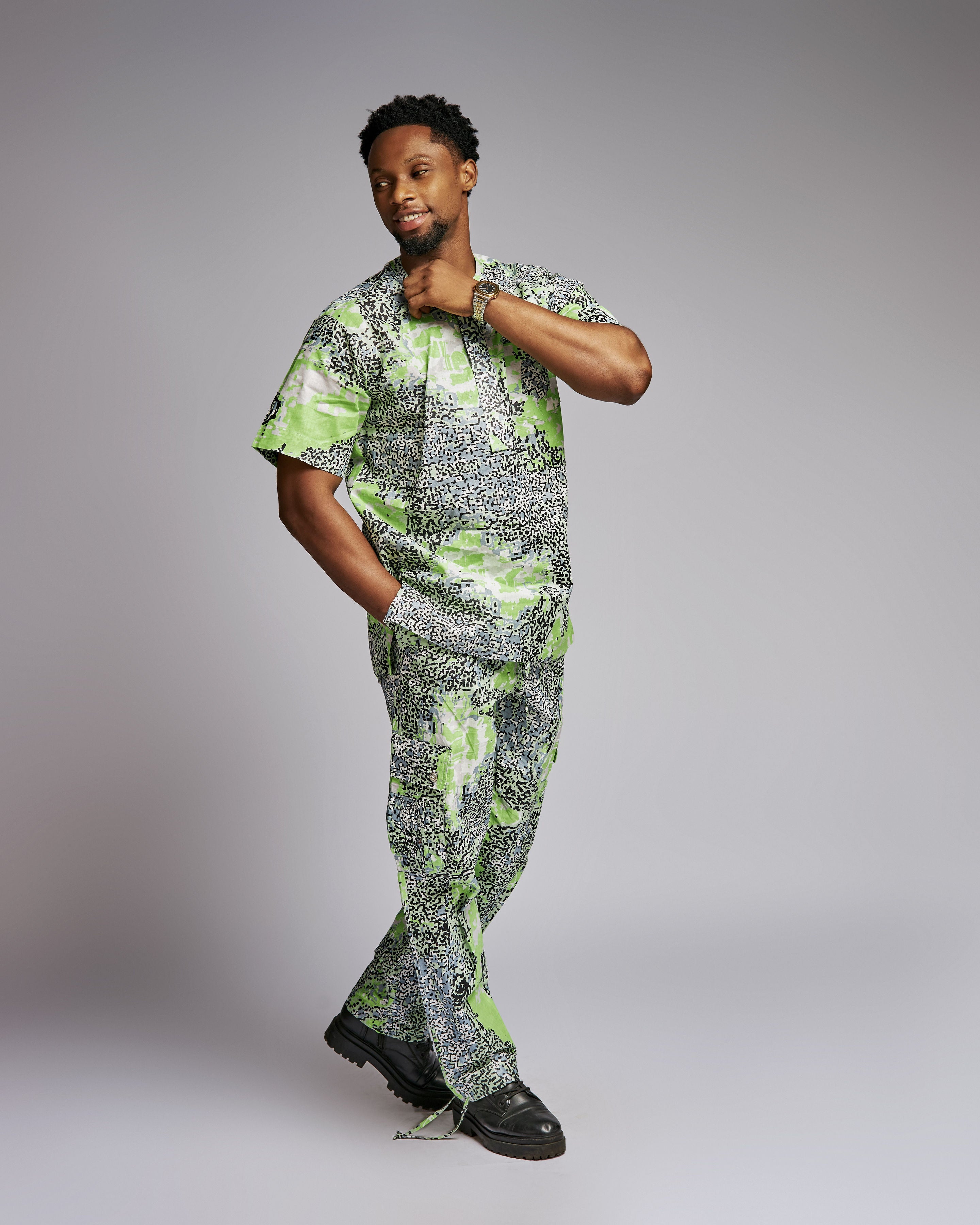 African Cargo Set for Men – Two-Piece Tribal Print – YvonneEx