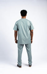 Men's Sage Green Modern Tunic & Trouser Set