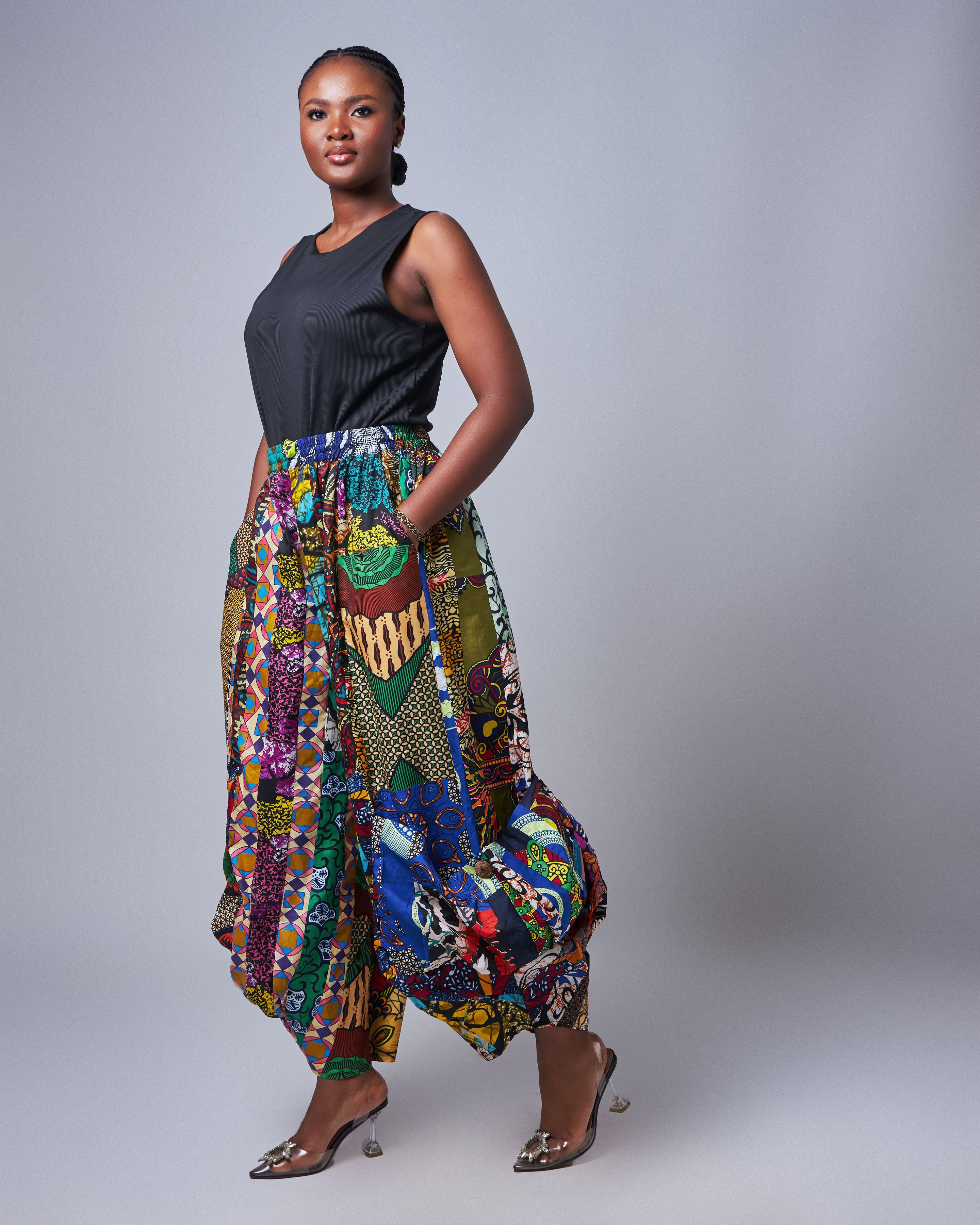 Women's African Patchwork Palazzo Pants