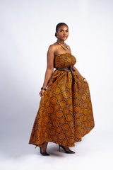 Floral Medallion Strapless Maxi Dress