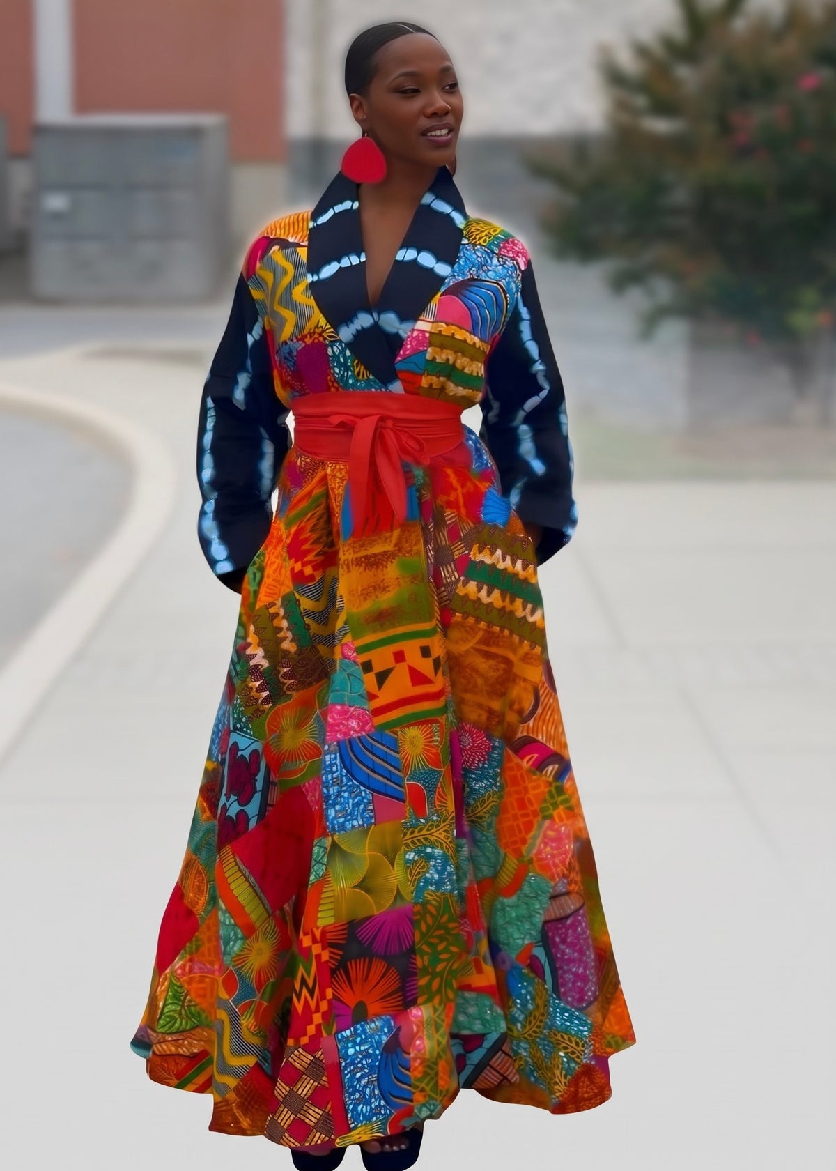 Ntoma Patched Flare Jacket Dress