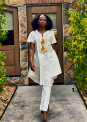 Embroidered Voile Patapata Pants Set