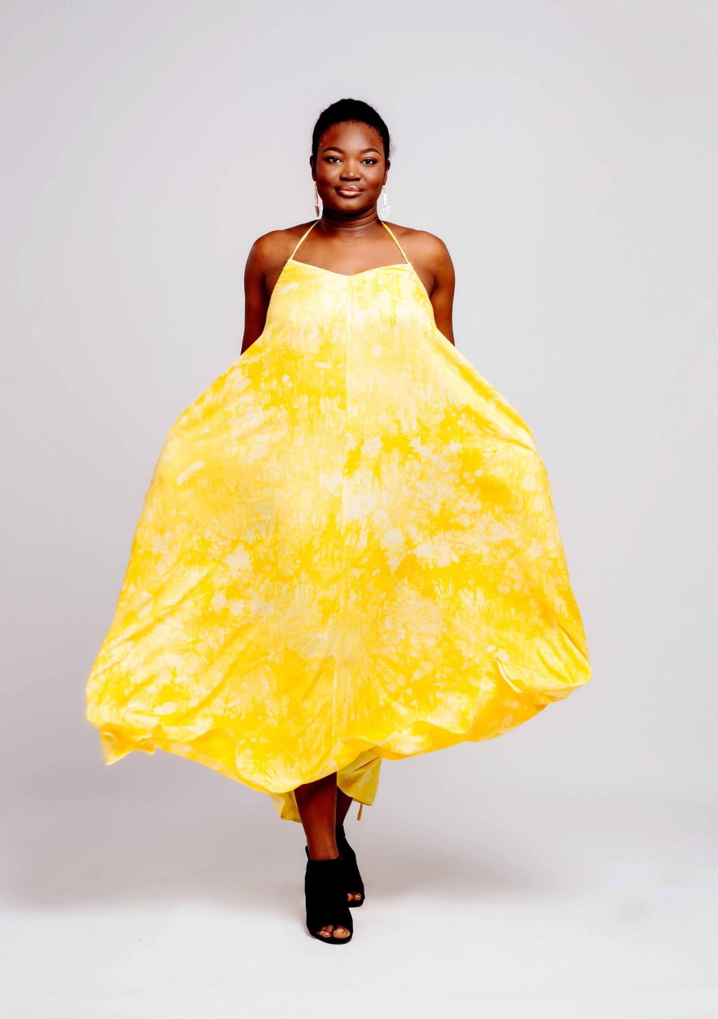 Women's Linen Flare Dress - Breathable, Elegant, and Versatile Small / Yellow / Linen Women's Linen Flare Dress - Breathable, Elegant, and Versatile Small / Yellow / Linen