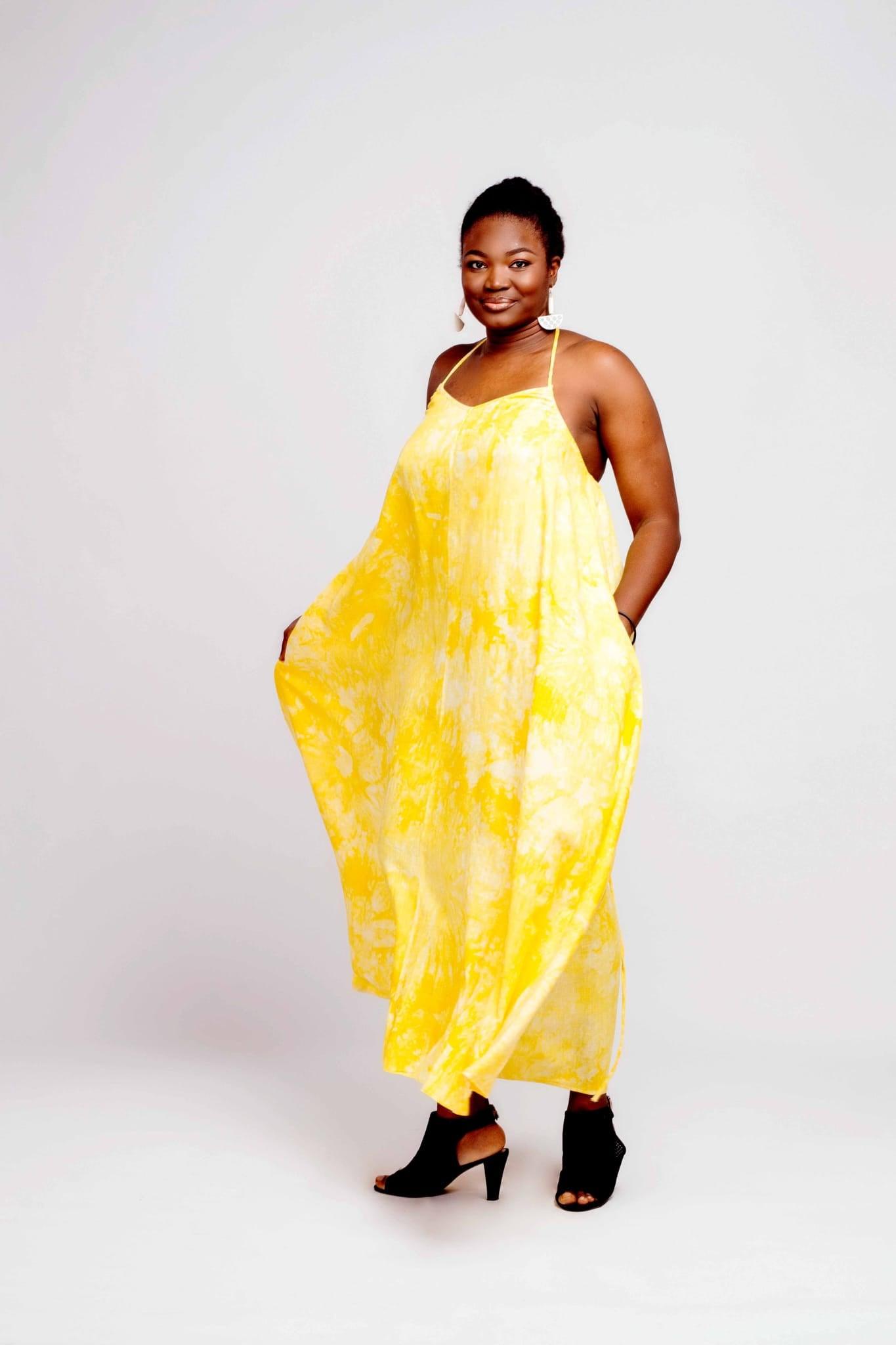 Women's Linen Flare Dress - Breathable, Elegant, and Versatile Small / Yellow / Linen Women's Linen Flare Dress - Breathable, Elegant, and Versatile Small / Yellow / Linen