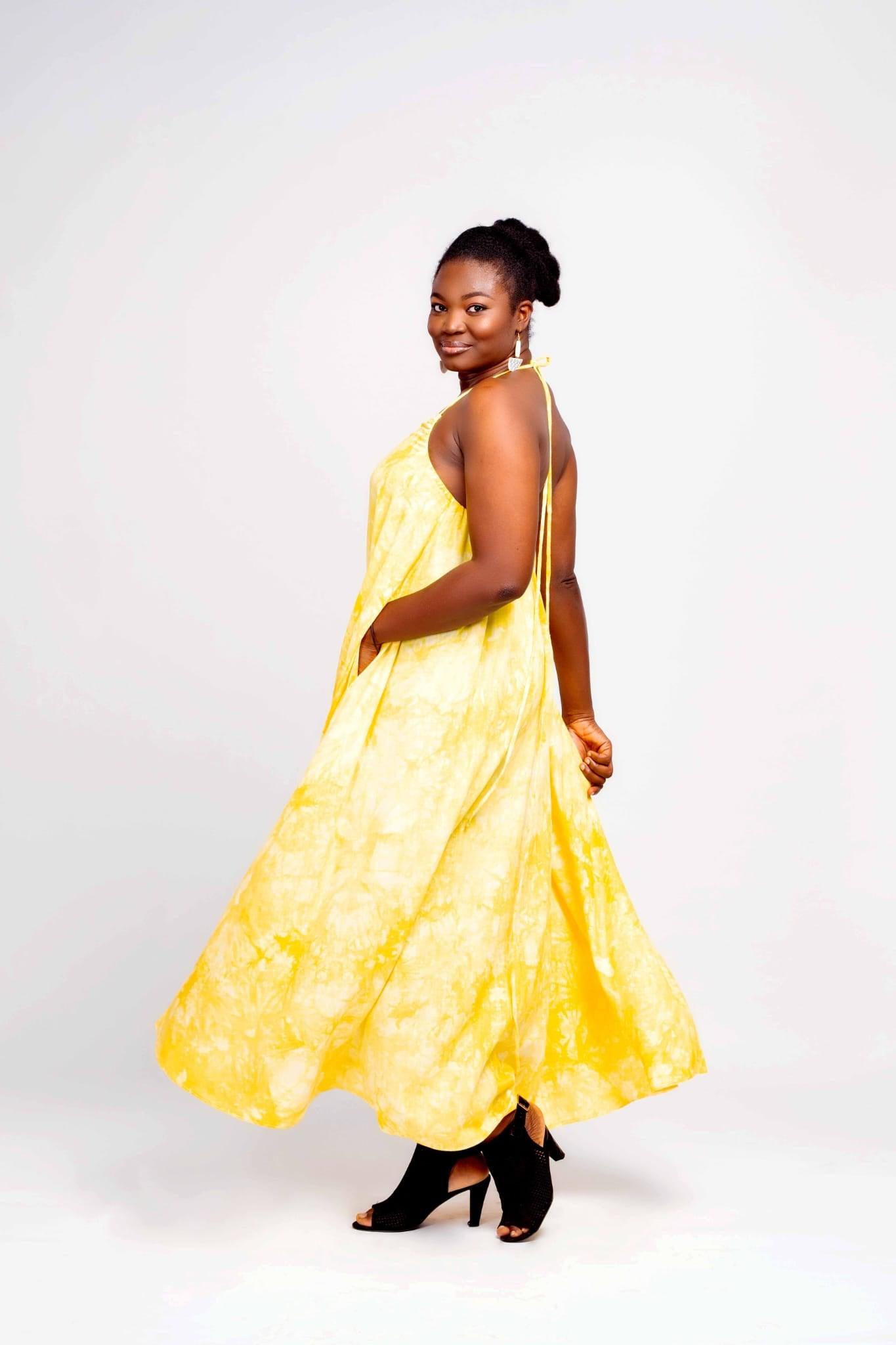 Women's Linen Flare Dress - Breathable, Elegant, and Versatile Small / Yellow / Linen Women's Linen Flare Dress - Breathable, Elegant, and Versatile Small / Yellow / Linen