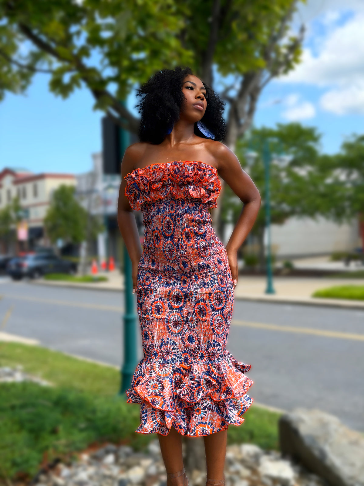 Ankara Elastic Bodycon Dress