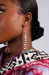 Spiral Wire Wrapped Bone Stick Earrings - Tribal Dangle Earrings