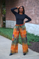 Women's Cargo Artistic Structure Batik Pants