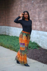 Women's Cargo Artistic Structure Batik Pants