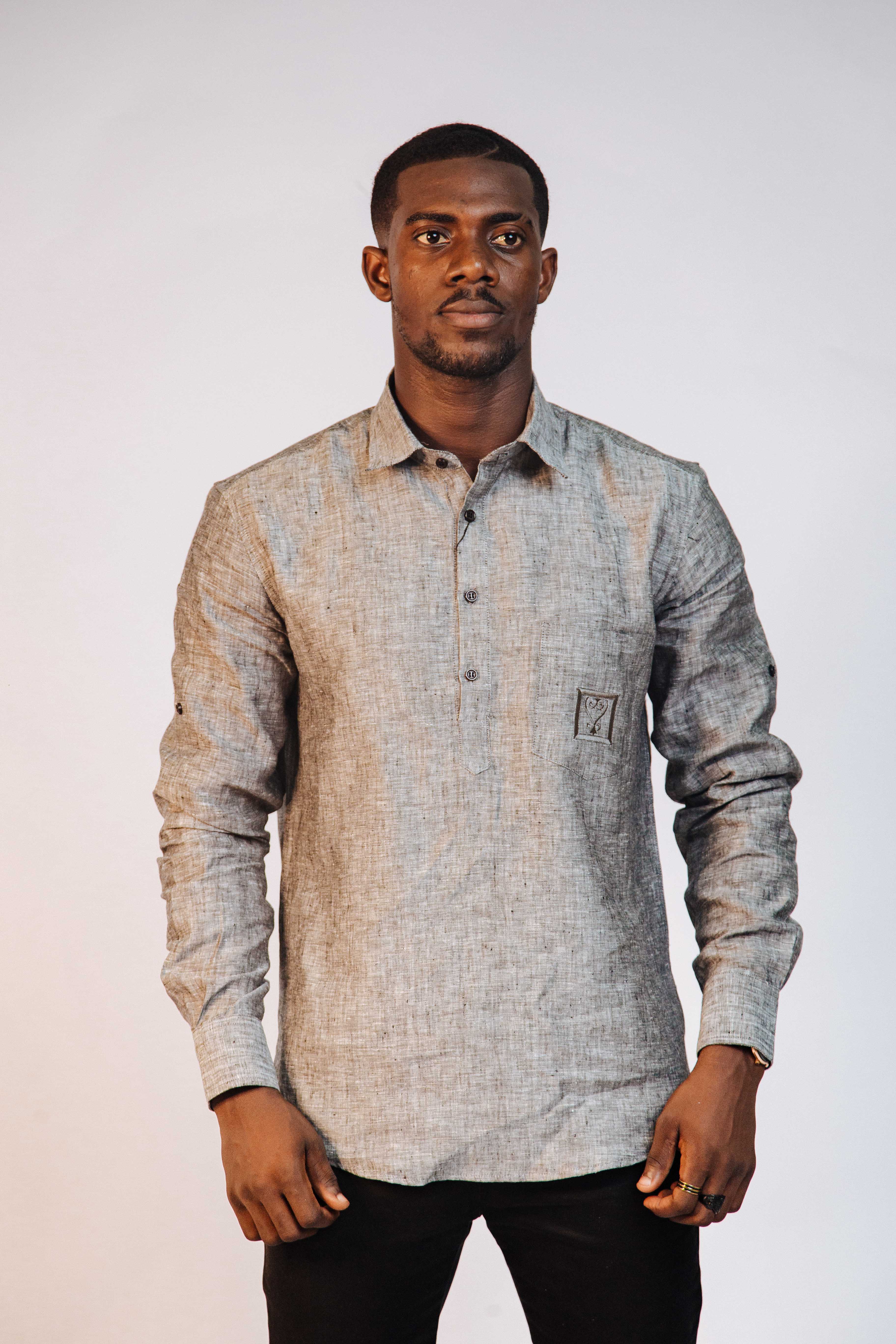 mens linen dress shirts long sleeve Classic Linen Shirt
