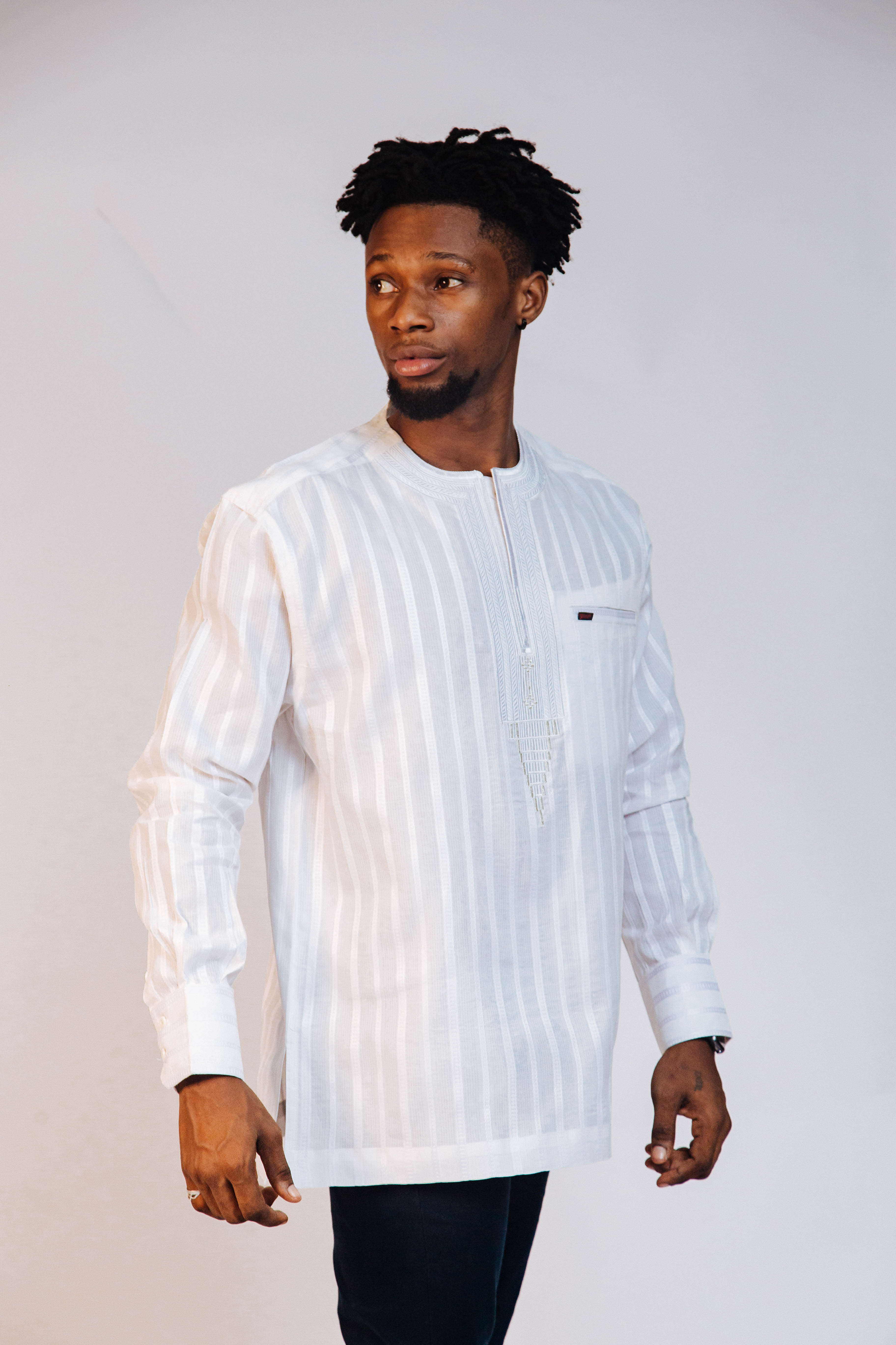 Voile Cotton Man's Long Sleeve Shirt