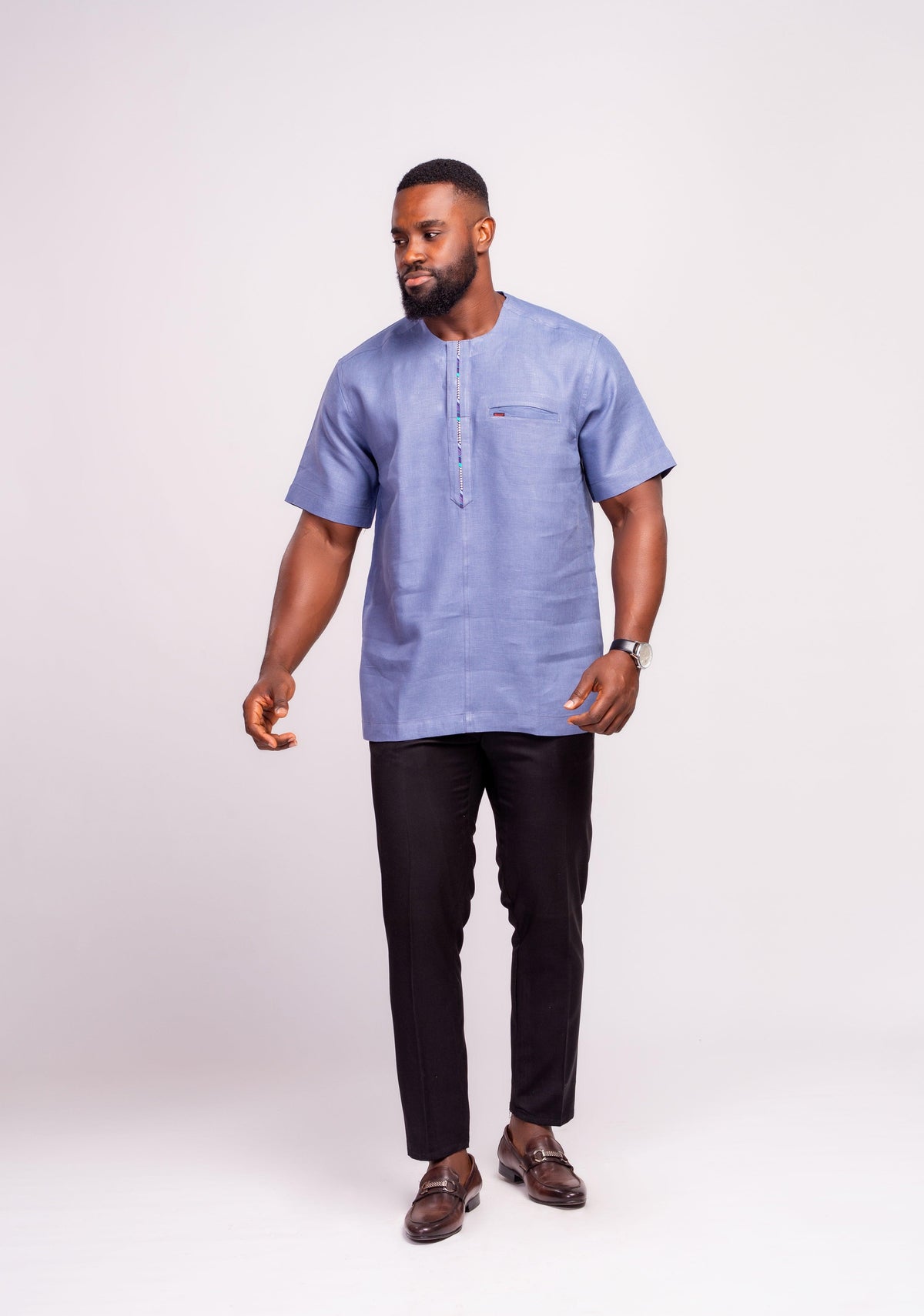 Linen Men's Shirt (Short Sleeves) - YvonneEx