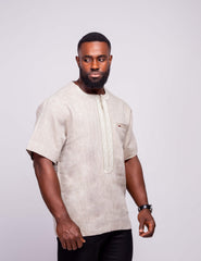 Linen Men's Shirt (Short Sleeves) - YvonneEx