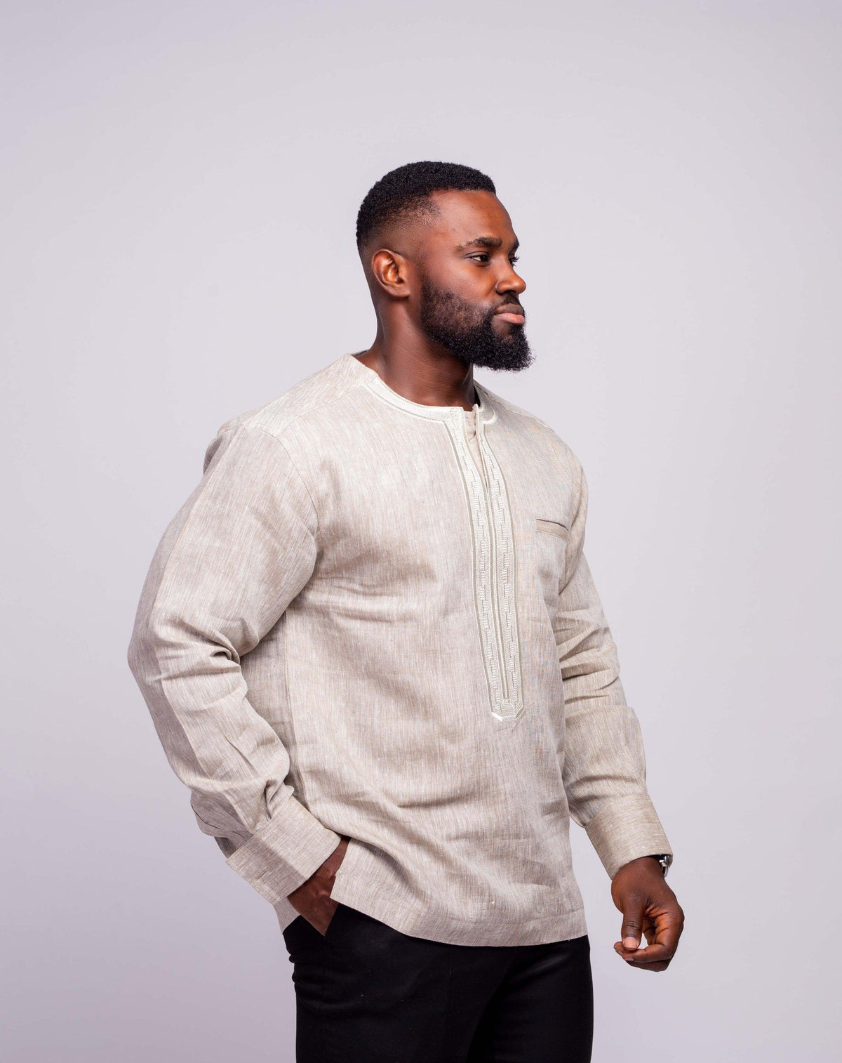 Linen Men's Shirt (Long Sleeves) - YvonneEx