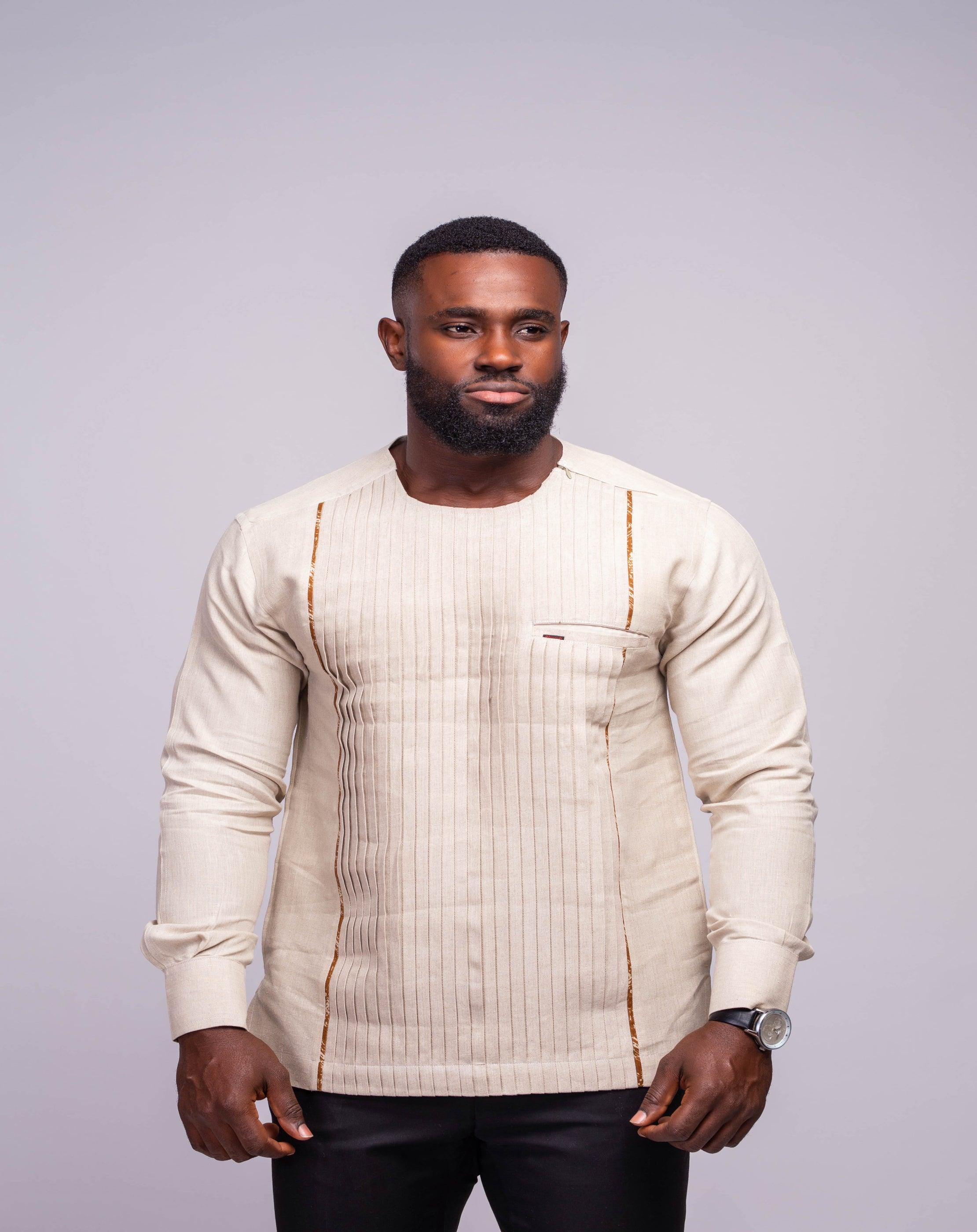 Linen Men's Shirt (Long Sleeves) - YvonneEx
